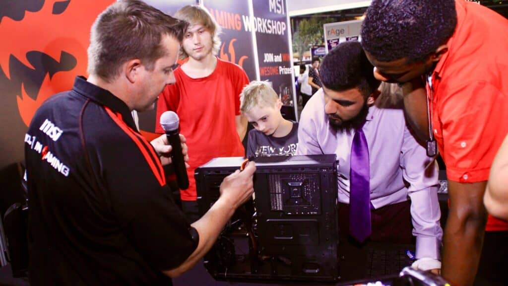 Teamwork at the MSI Gaming PC Workshop brand activation